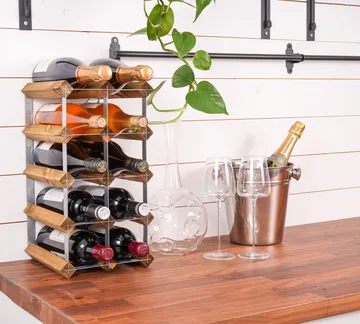 The Swedish Wine Rack Factory vinstativ monteret - 12 flasker-lys fyrretræ - The Swedish Wine Rack Factory