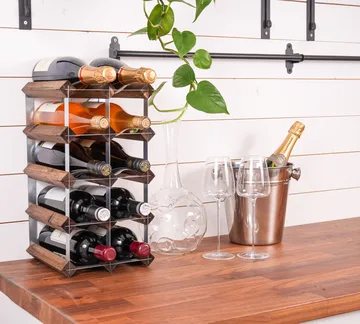 The Swedish Wine Rack Factory vinstativ monteret - 12 flasker-mørk fyrretræ - The Swedish Wine Rack Factory