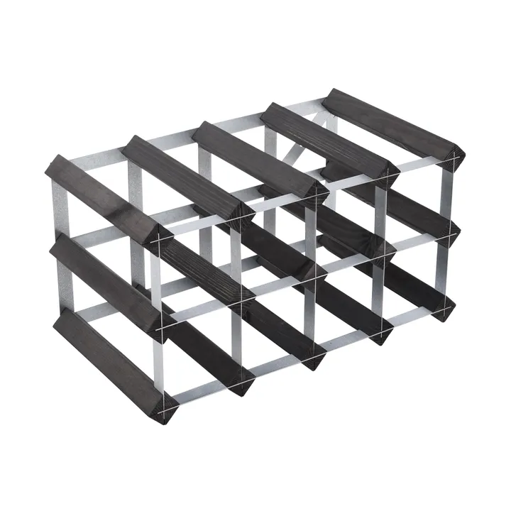 The Swedish Wine Rack Factory vinstativ monteret - 12 flasker-sort fyrretræ - The Swedish Wine Rack Factory