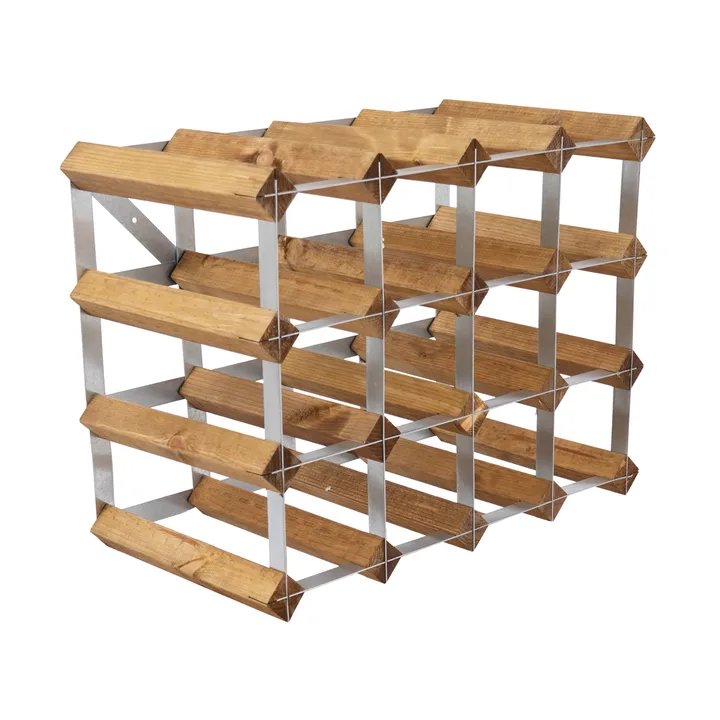 The Swedish Wine Rack Factory vinstativ monteret - 16 flasker-lys fyrretræ - The Swedish Wine Rack Factory