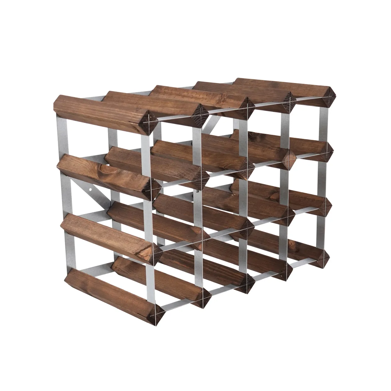 The Swedish Wine Rack Factory vinstativ monteret, 16 flasker-mørk fyrretræ The Swedish Wine Rack Factory