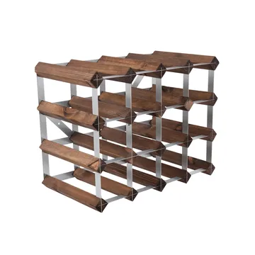 The Swedish Wine Rack Factory vinstativ monteret - 16 flasker-mørk fyrretræ - The Swedish Wine Rack Factory