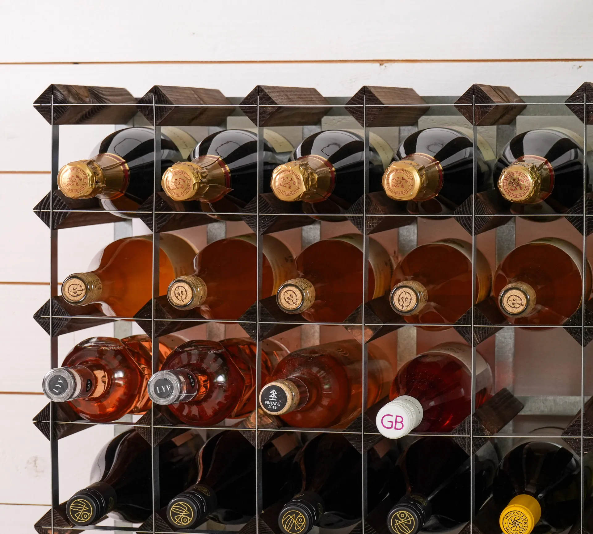 The Swedish Wine Rack Factory vinstativ monteret, 16 flasker-mørk fyrretræ The Swedish Wine Rack Factory