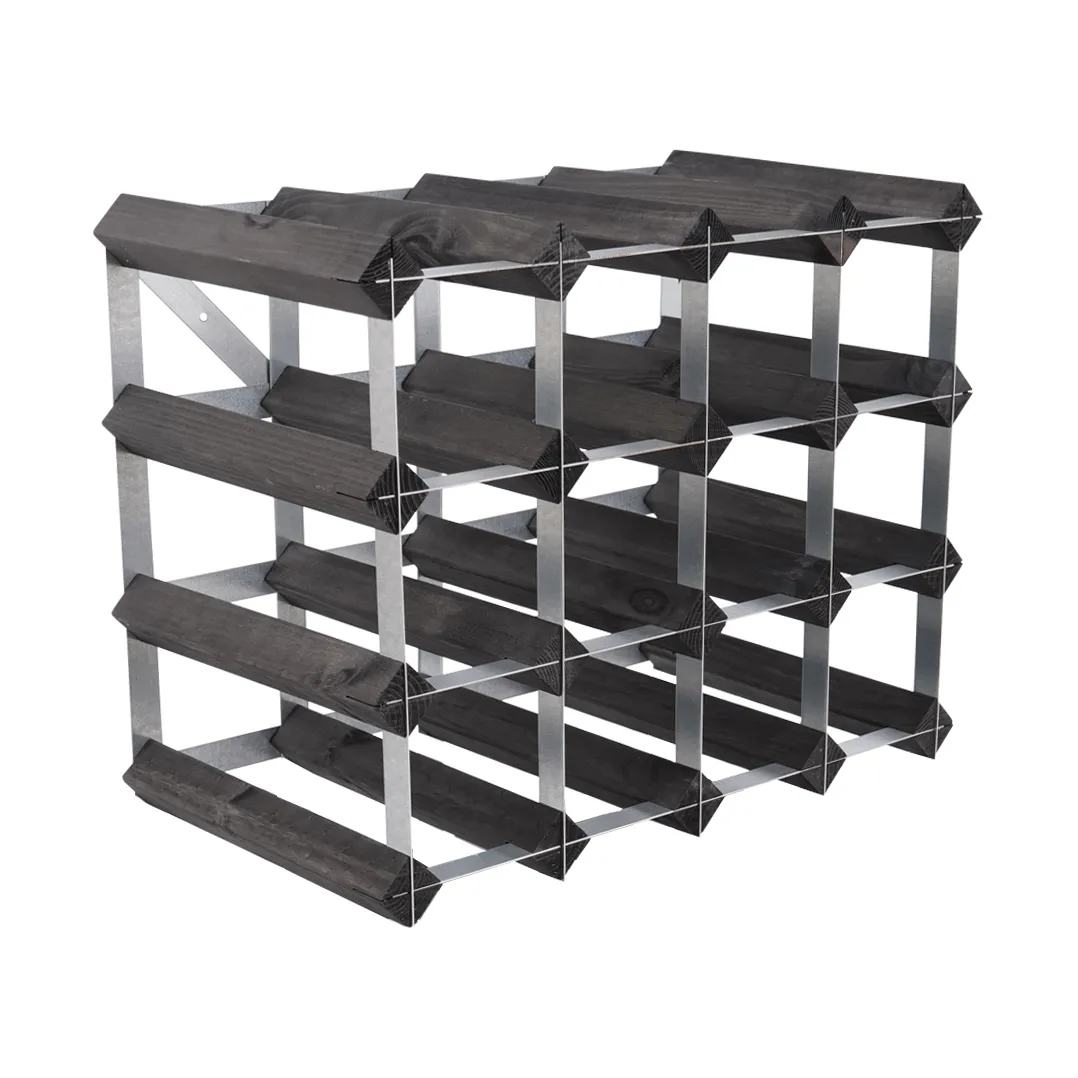 The Swedish Wine Rack Factory vinstativ monteret, 16 flasker-sort fyrretræ The Swedish Wine Rack Factory