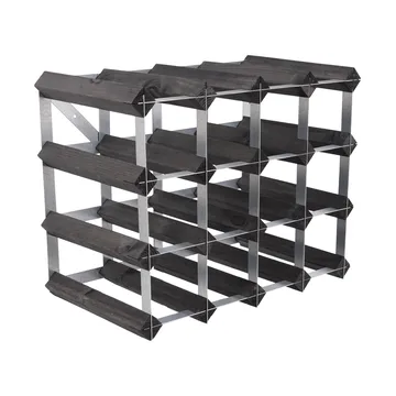 The Swedish Wine Rack Factory vinstativ monteret - 16 flasker-sort fyrretræ - The Swedish Wine Rack Factory