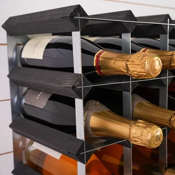 The Swedish Wine Rack Factory vinstativ monteret - 30 flasker-sort fyrretræ - The Swedish Wine Rack Factory