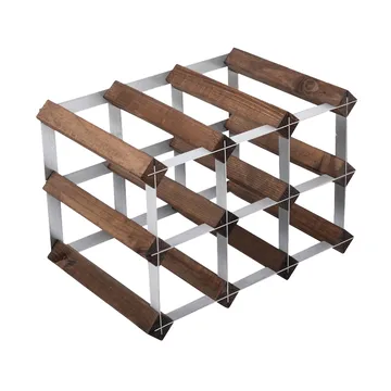 The Swedish Wine Rack Factory vinstativ monteret - 9 flasker-mørk fyrretræ - The Swedish Wine Rack Factory