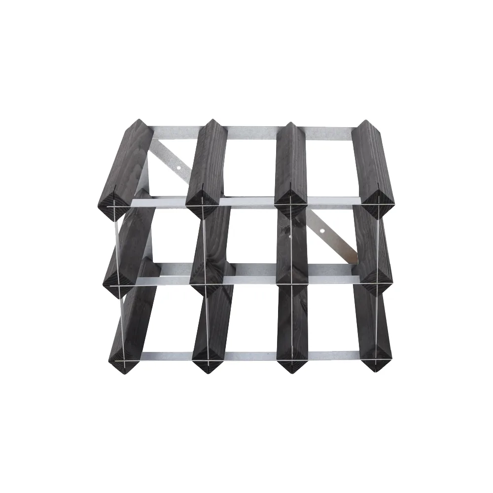 The Swedish Wine Rack Factory vinstativ monteret, 9 flasker-sort fyrretræ The Swedish Wine Rack Factory