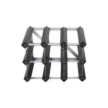 The Swedish Wine Rack Factory vinstativ monteret - 9 flasker-sort fyrretræ - The Swedish Wine Rack Factory