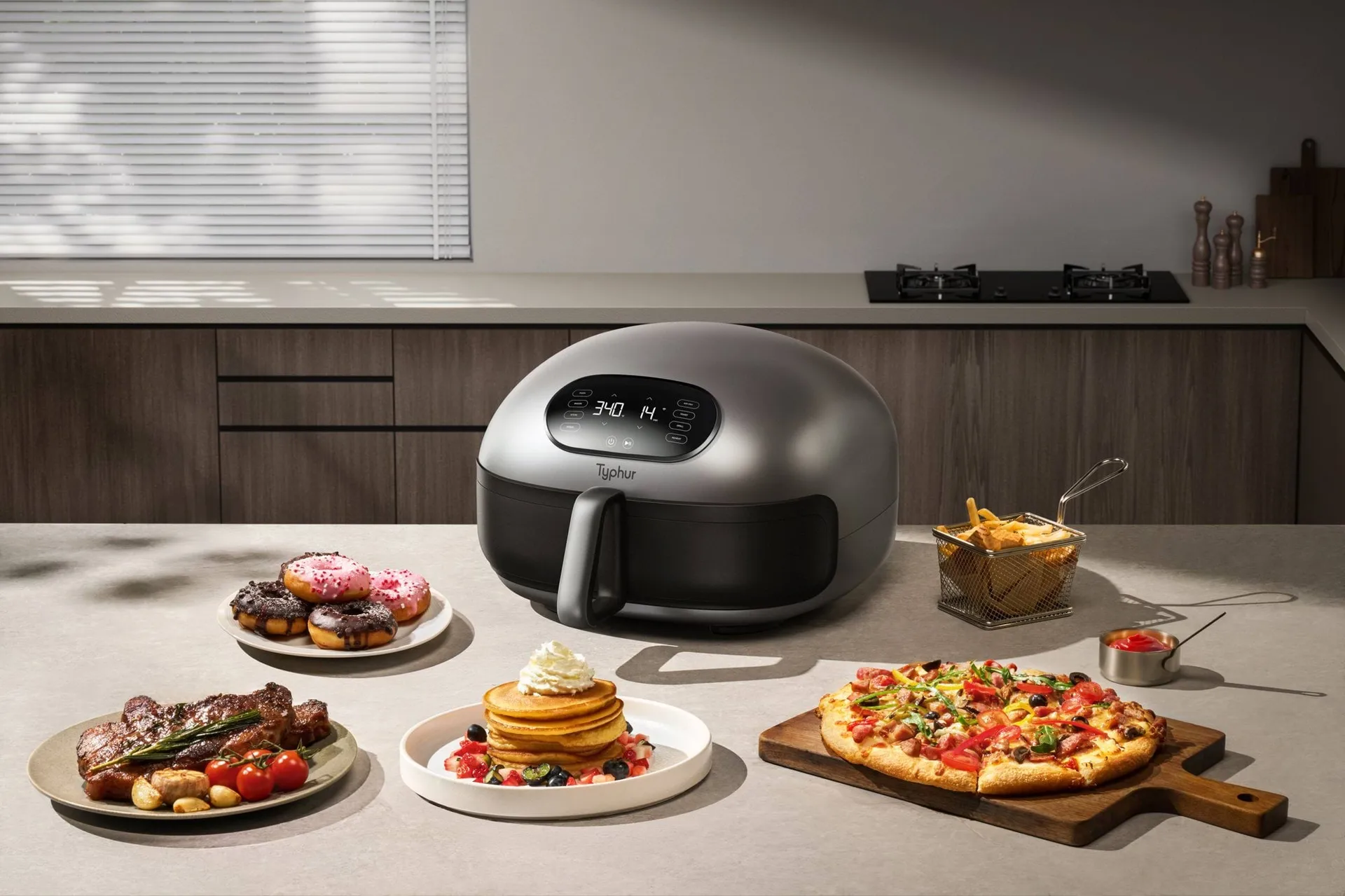 Typhur Dome 2 airfryer, Sølv-sort, 5,3 L Typhur