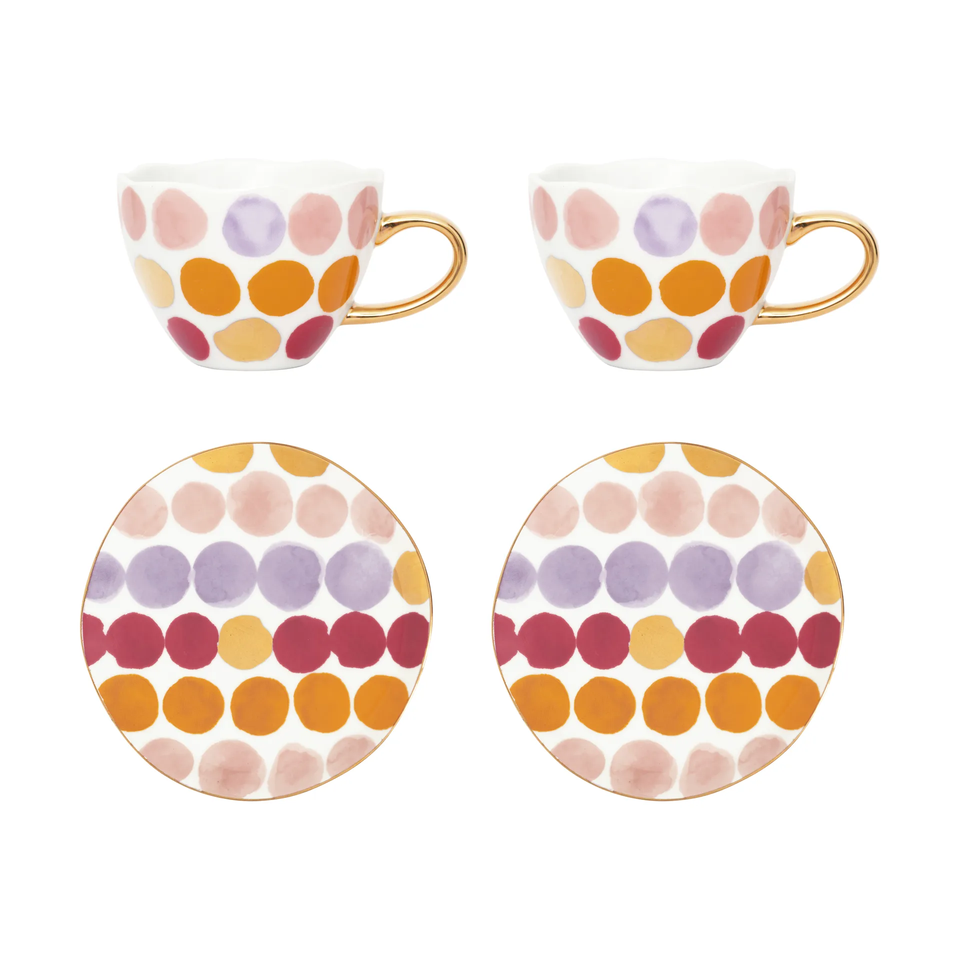 Good Morning Cappuccinokop med underkop 4 dele, Prikket URBAN NATURE CULTURE