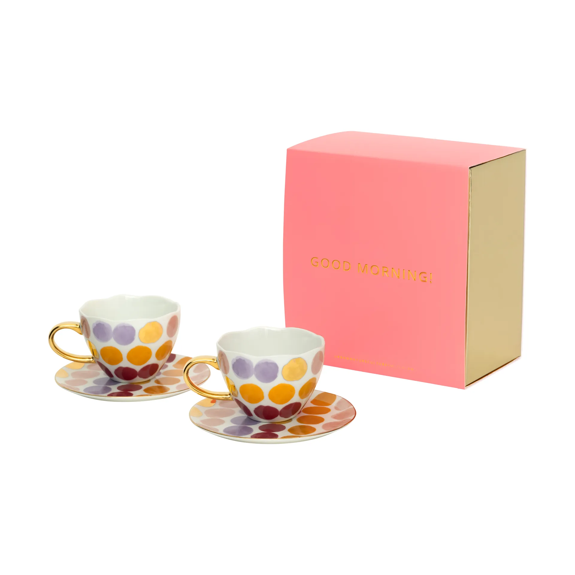 Good Morning Cappuccinokop med underkop 4 dele, Prikket URBAN NATURE CULTURE