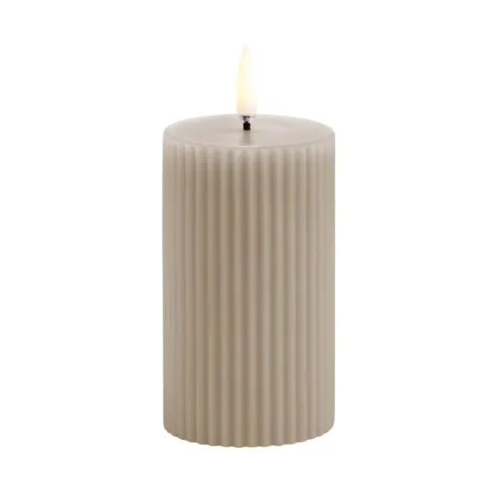 LED Bloklys Riflet Ø5,8x10 cm - Sandsten - Uyuni Lighting