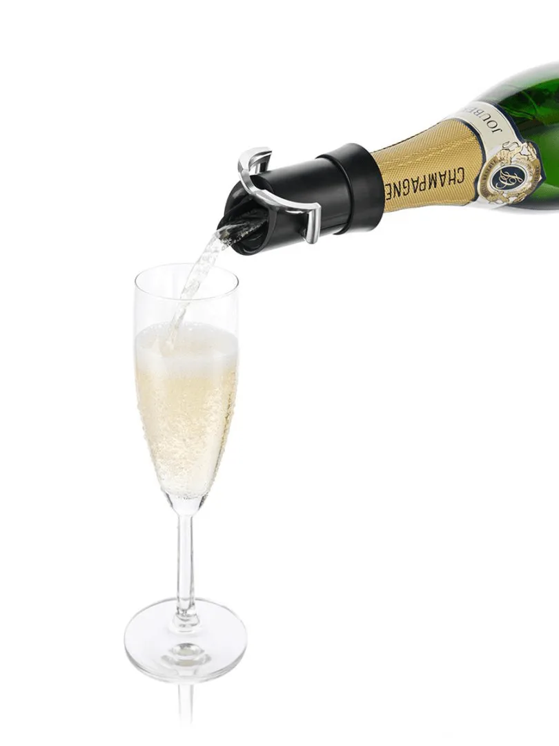 Vacuvin champagneforsegler og serverer, Sort Vacuvin