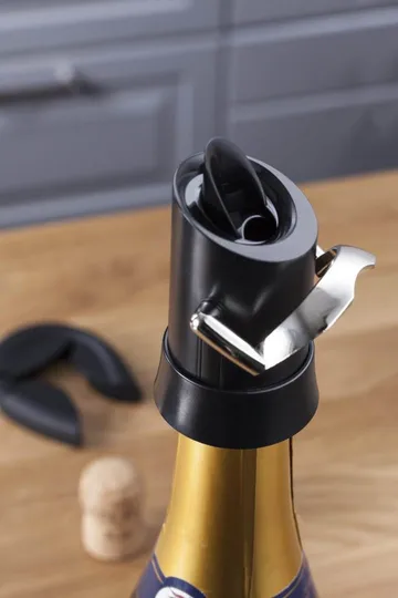 Vacuvin champagneforsegler og serverer - Sort - Vacuvin