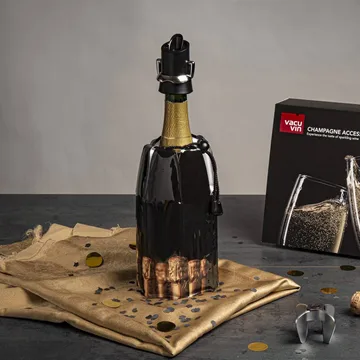 Vacuvin champagneforsegler og serverer - Sort - Vacuvin