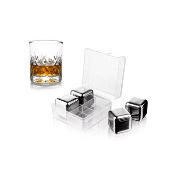 Vacuvin whiskysten - Rustfrit stål, 4-pak - Vacuvin