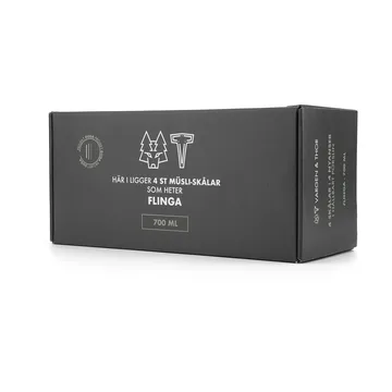 Duga snefnug skål 70 cl 4-pak - Hvid, sandgrå, antracit, sort - Vargen & Thor