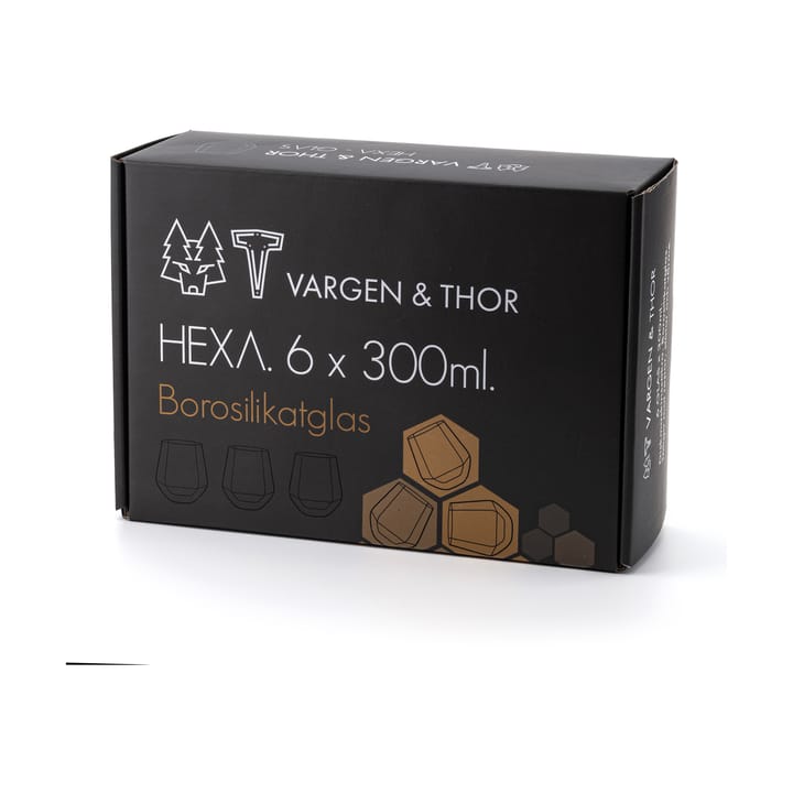 Hexa glas 30 cl 6-pak, Klar Vargen & Thor