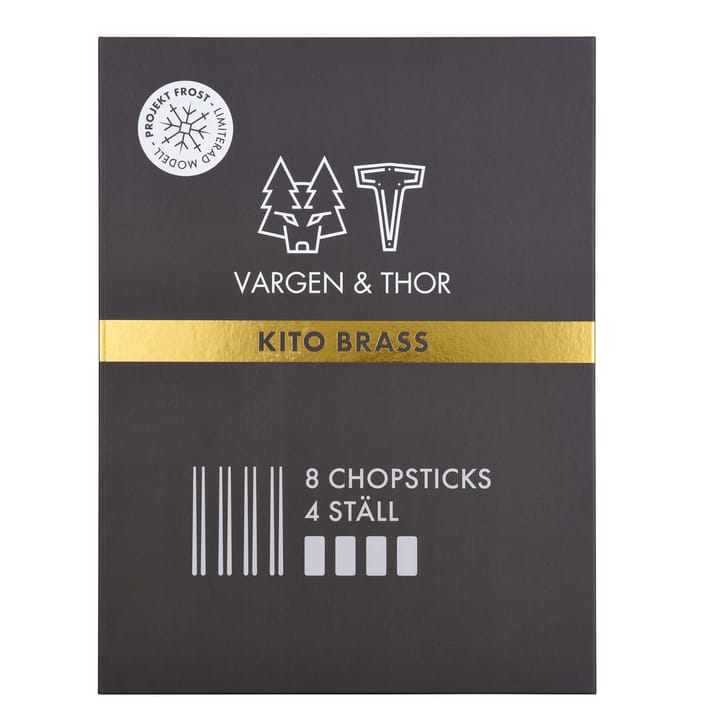 Kito Chopsticks spisepinde 4-pak, Messing Vargen & Thor