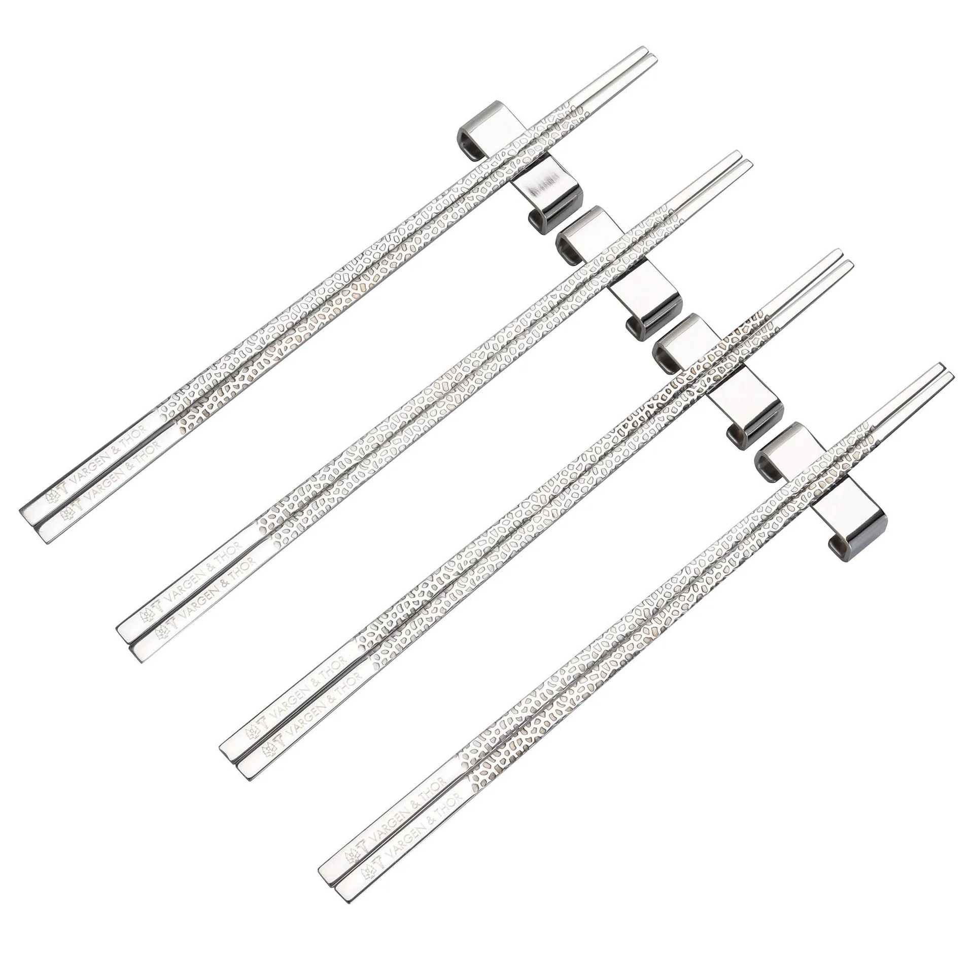 Kito Chopsticks spisepinde 4-pak, Sølv Vargen & Thor