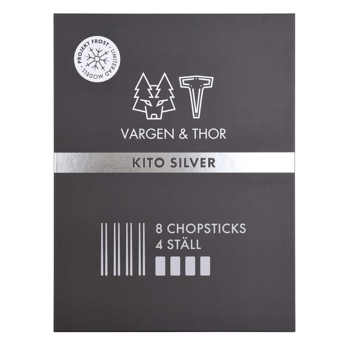 Kito Chopsticks spisepinde 4-pak, Sølv Vargen & Thor