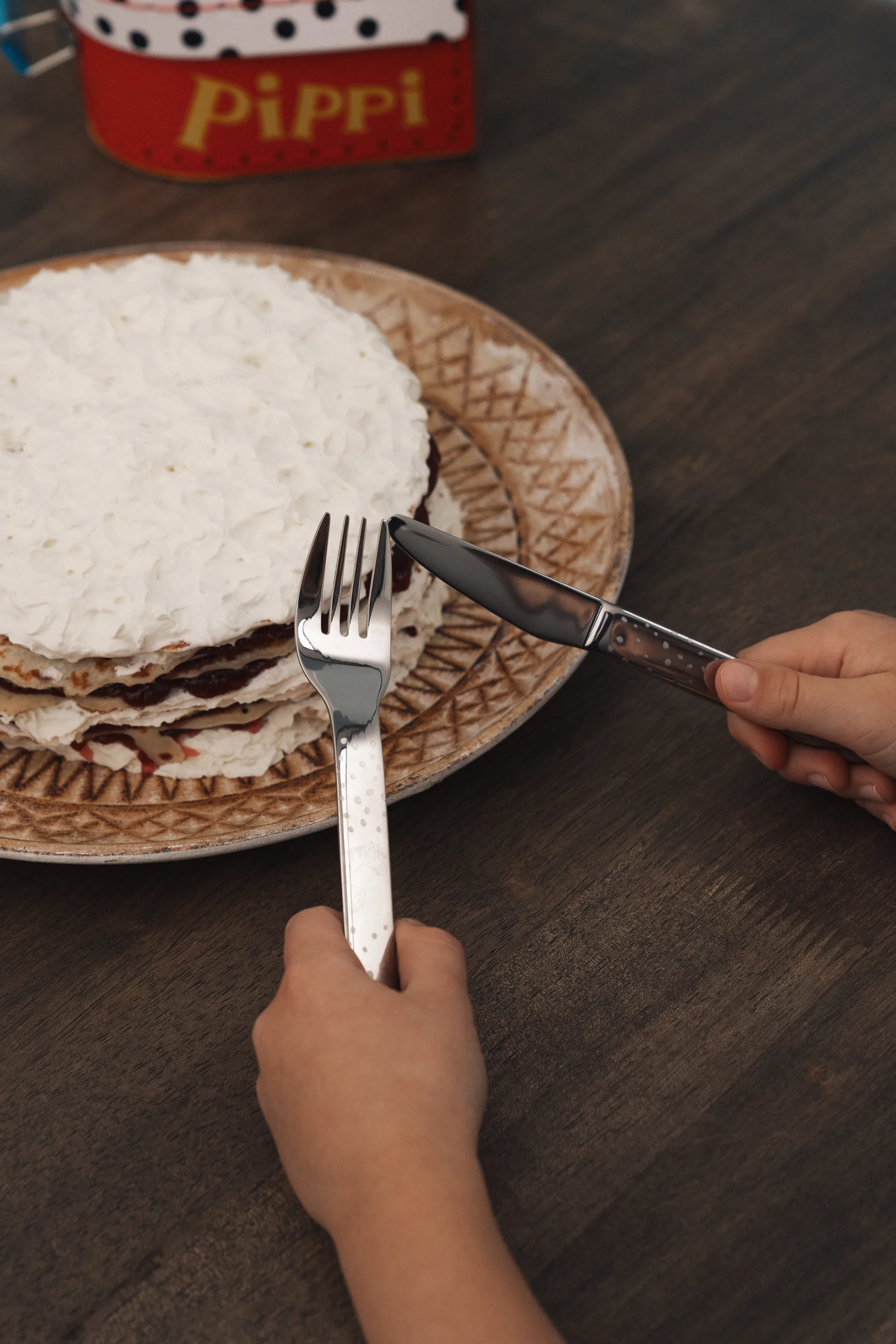 Lupo Pippi børnebestik 9 dele, Sølv Vargen & Thor