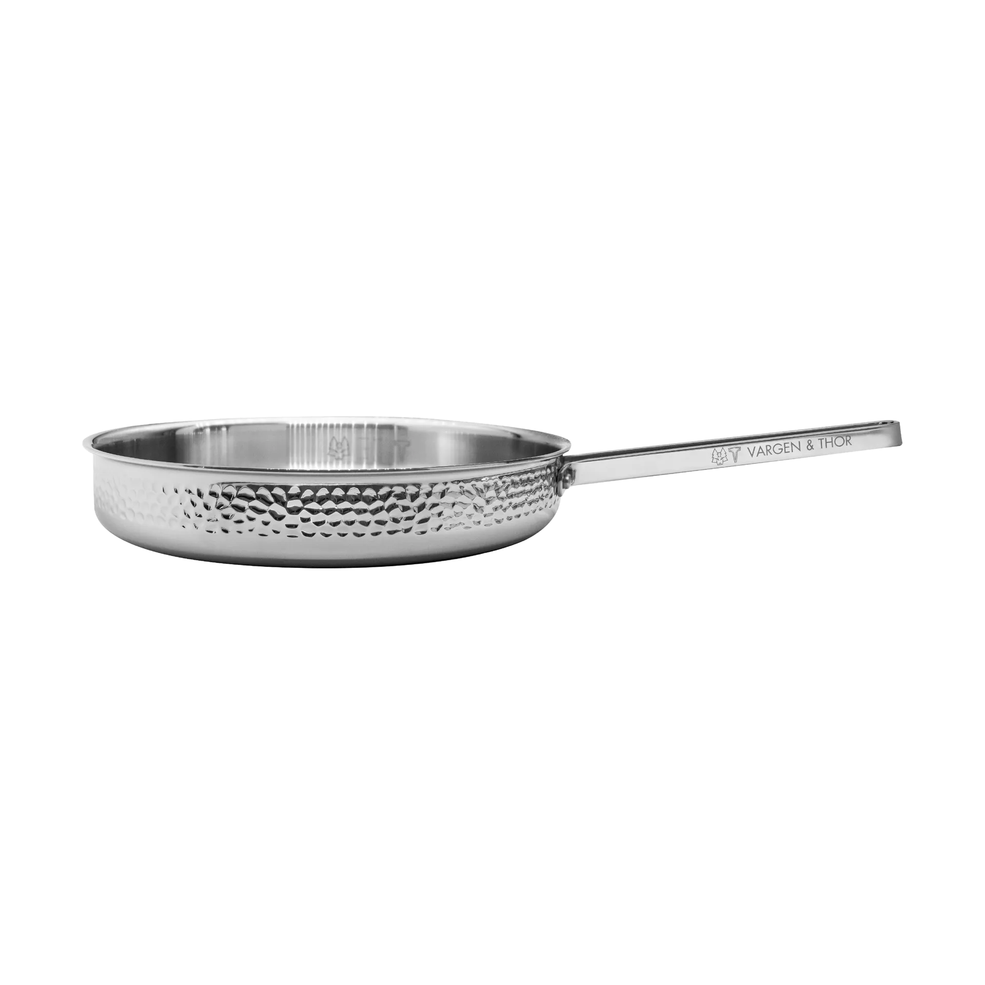Modell M1 hamret traktorpande Ø28 cm, Krom med låg Vargen & Thor