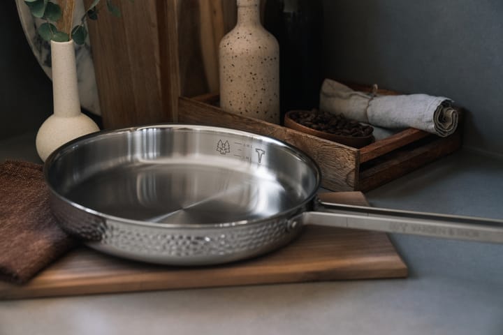 Modell M1 hamret traktorpande Ø28 cm, Krom med låg Vargen & Thor