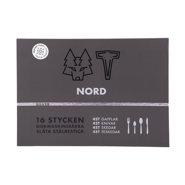 Nord bestiksæt 16 dele, Poleret sølv Vargen & Thor