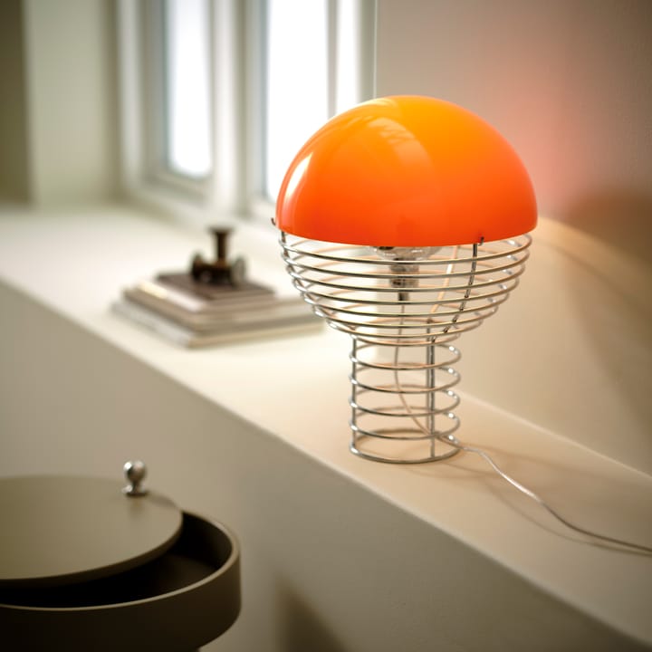 Wire bordlampe Ø30 cm, Chrome/Orange Verpan