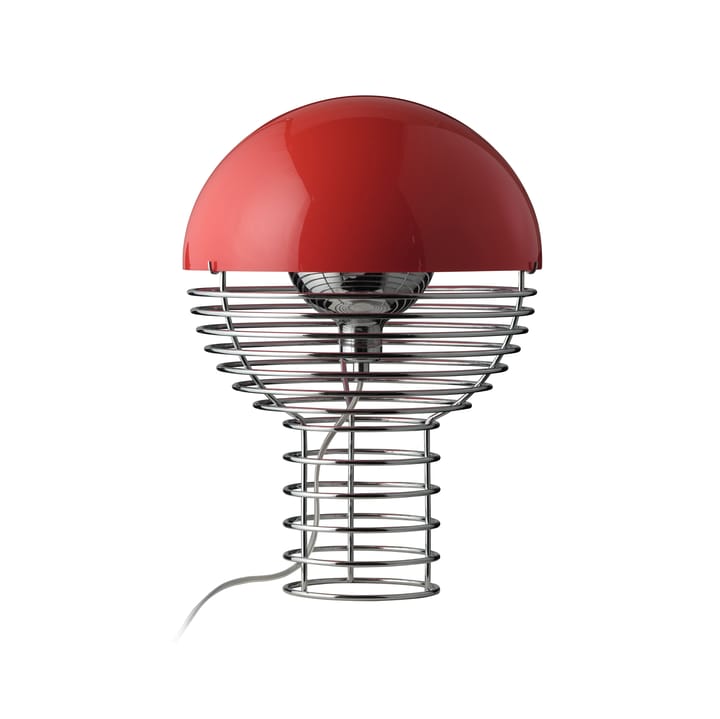 Wire bordlampe Ø30 cm, Chrome/Red Verpan