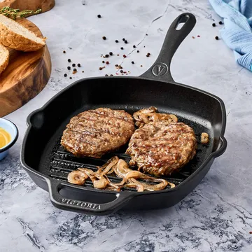 Victoria firkantet grillpande støbejern enameled - 44,1x28,4 cm - Victoria