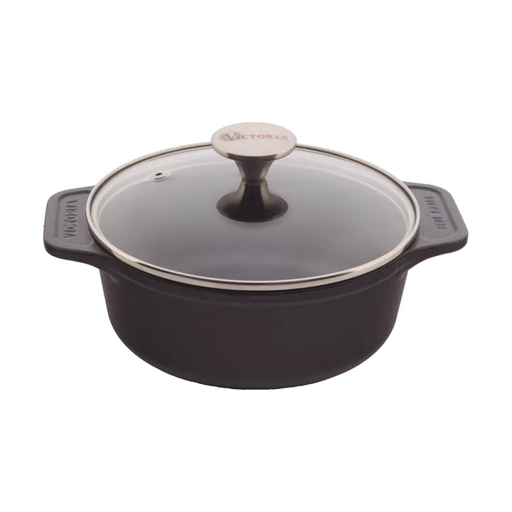 Victoria gryde støbejern glaslåg enameled - 1,9 L - Victoria