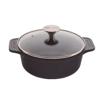 Victoria gryde støbejern glaslåg pre-seasoned - 1,9 L - Victoria