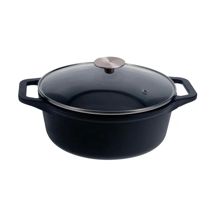 Victoria gryde støbejern glaslåg pre-seasoned - 3,8 l - Victoria