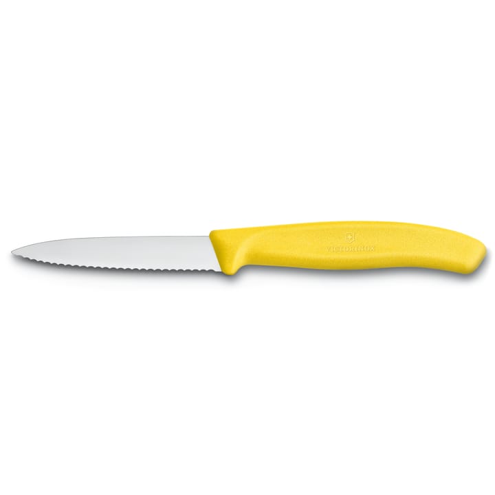 Swiss Classic grøntsagskniv/universalkniv tandet 8 cm, Gul Victorinox
