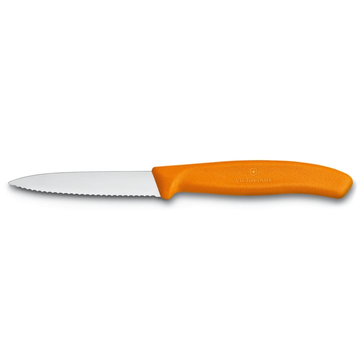 Swiss Classic grøntsagskniv/universalkniv tandet 8 cm, Orange Victorinox