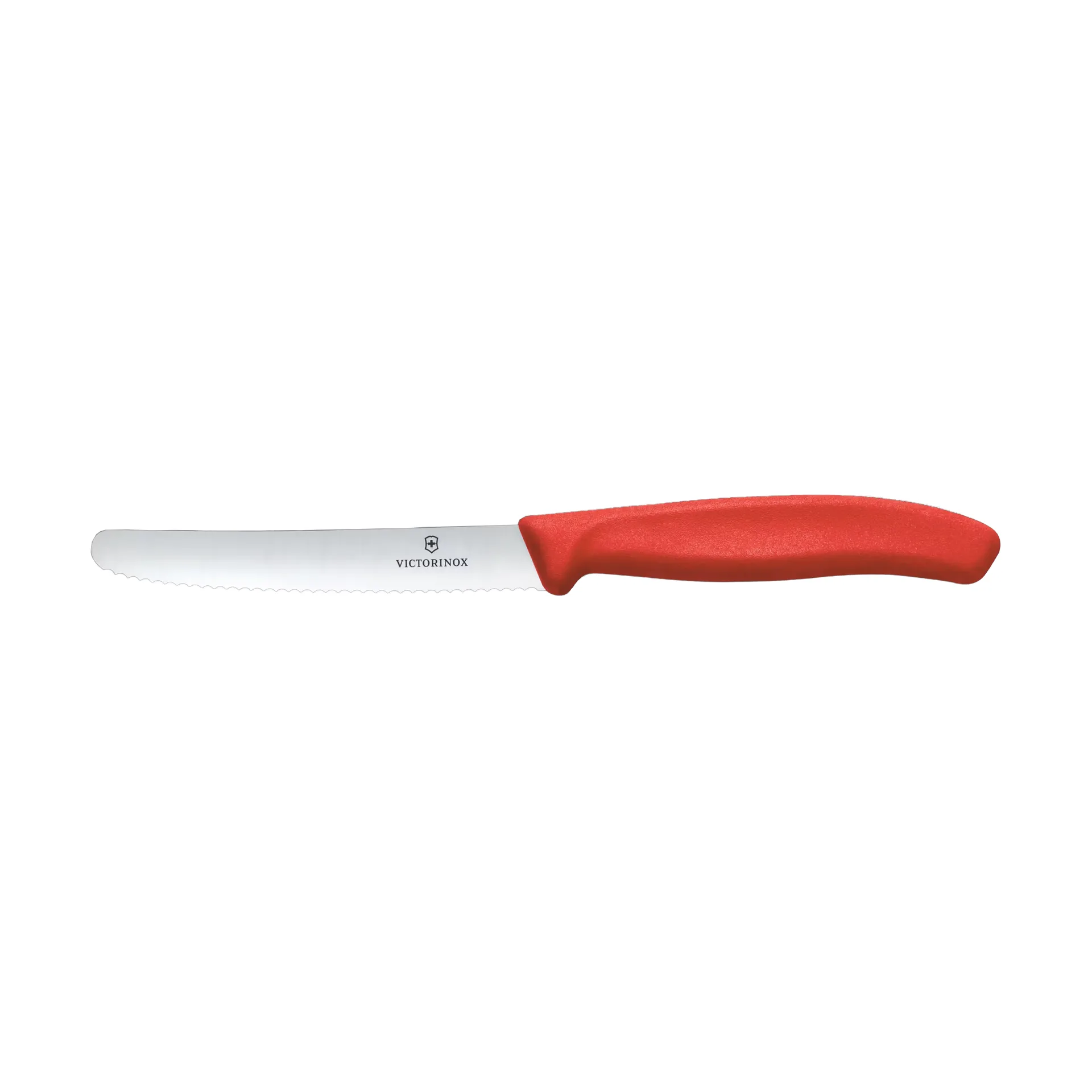 Swiss Classic pølse-/tomatkniv, tandet 11 cm, Rød Victorinox