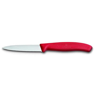 Victorinox grøntsags- & skrællekniv bølget 8 cm, Rød Victorinox