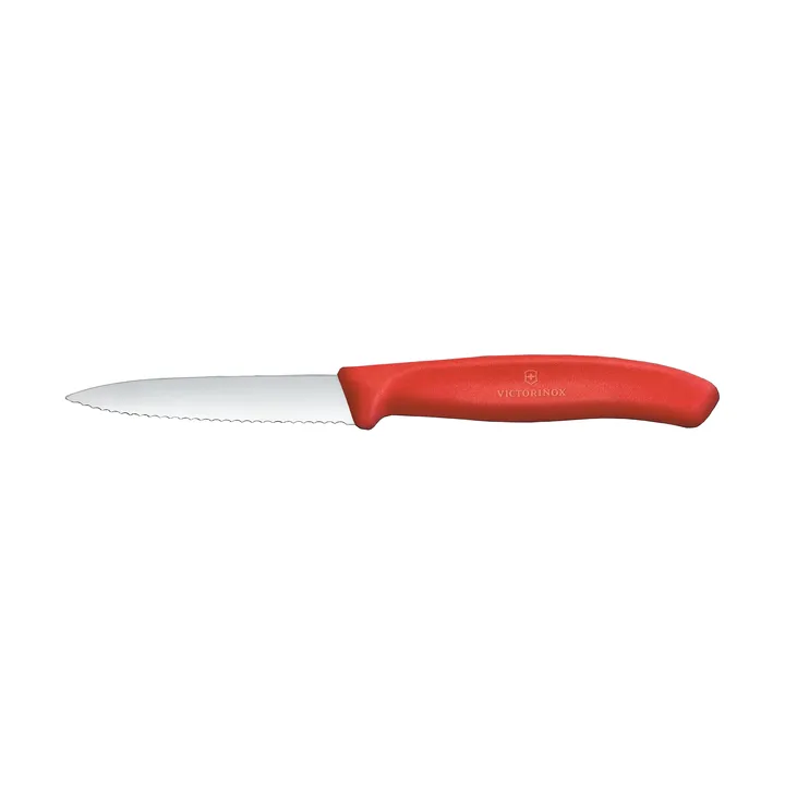 Victorinox Swiss Classic skrællekniv, tandet, 8 cm - Rød - Victorinox