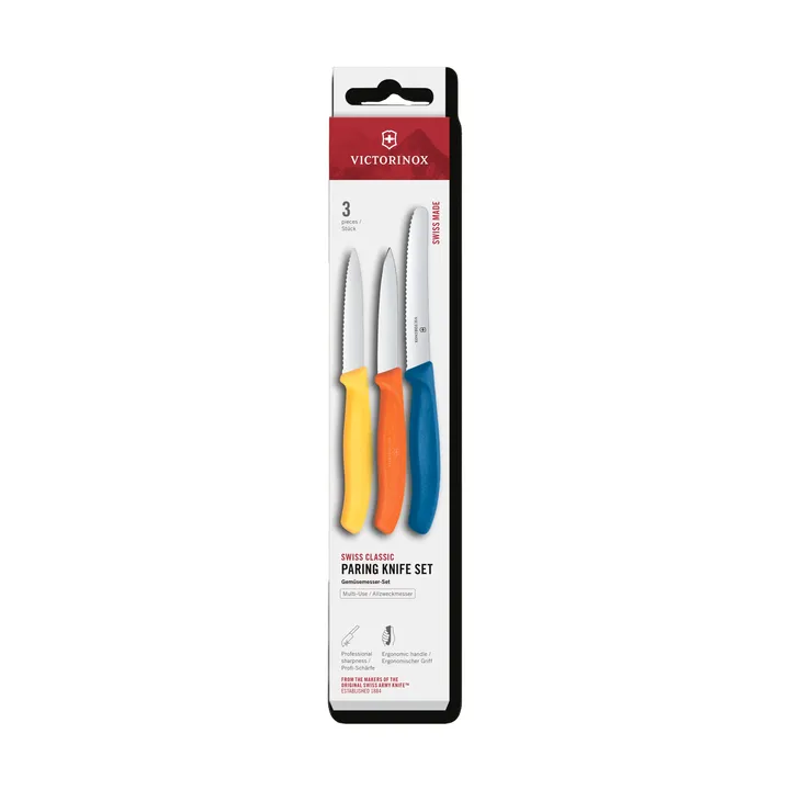 Victorinox Swiss Classic skrælleknivssæt 3 stk. - Gul-orange-blå - Victorinox
