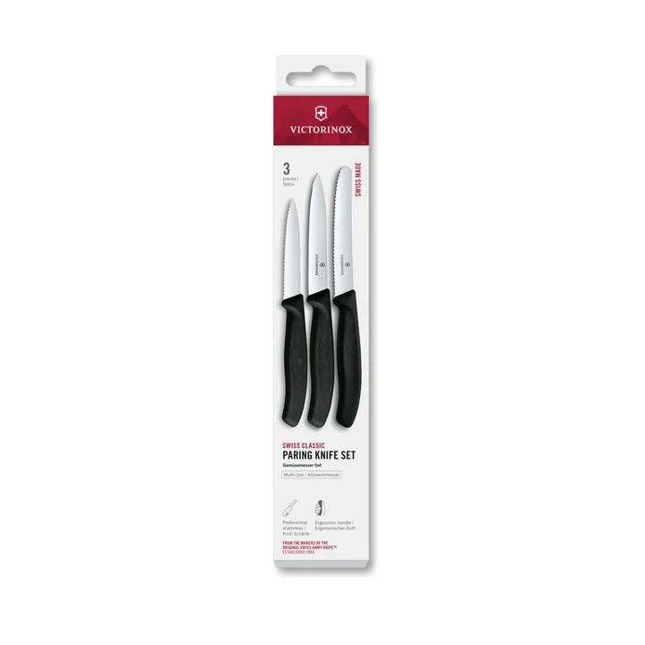 Victorinox Swiss Classic skrælleknivssæt 3 stk. - Sort - Victorinox