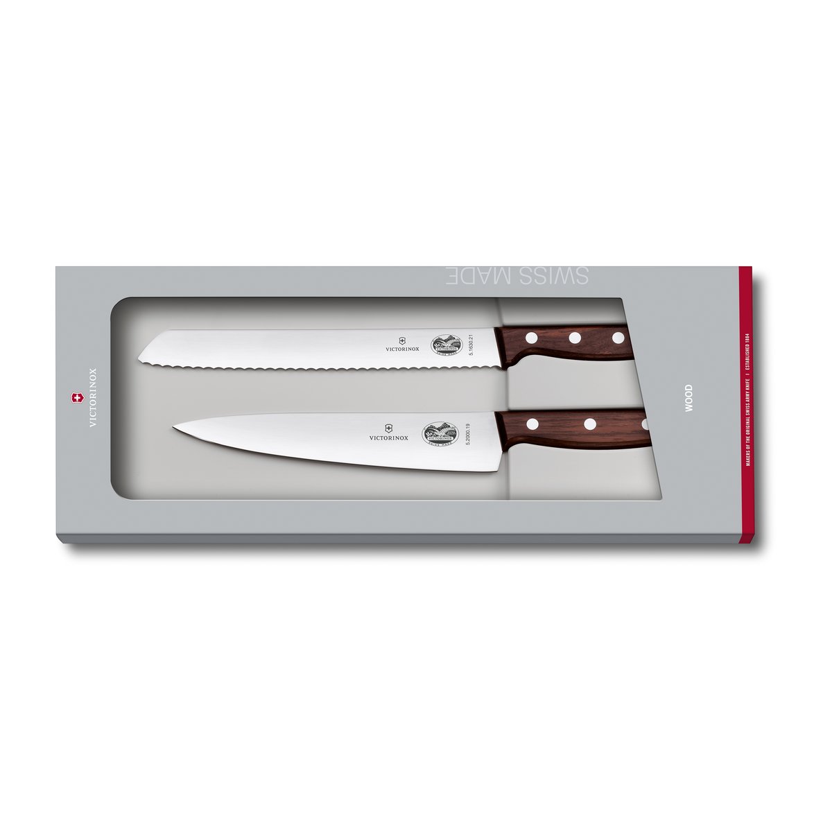 Victorinox Wood knivsæt brødkniv & kokkekniv Rustfrit stål/Ahorn