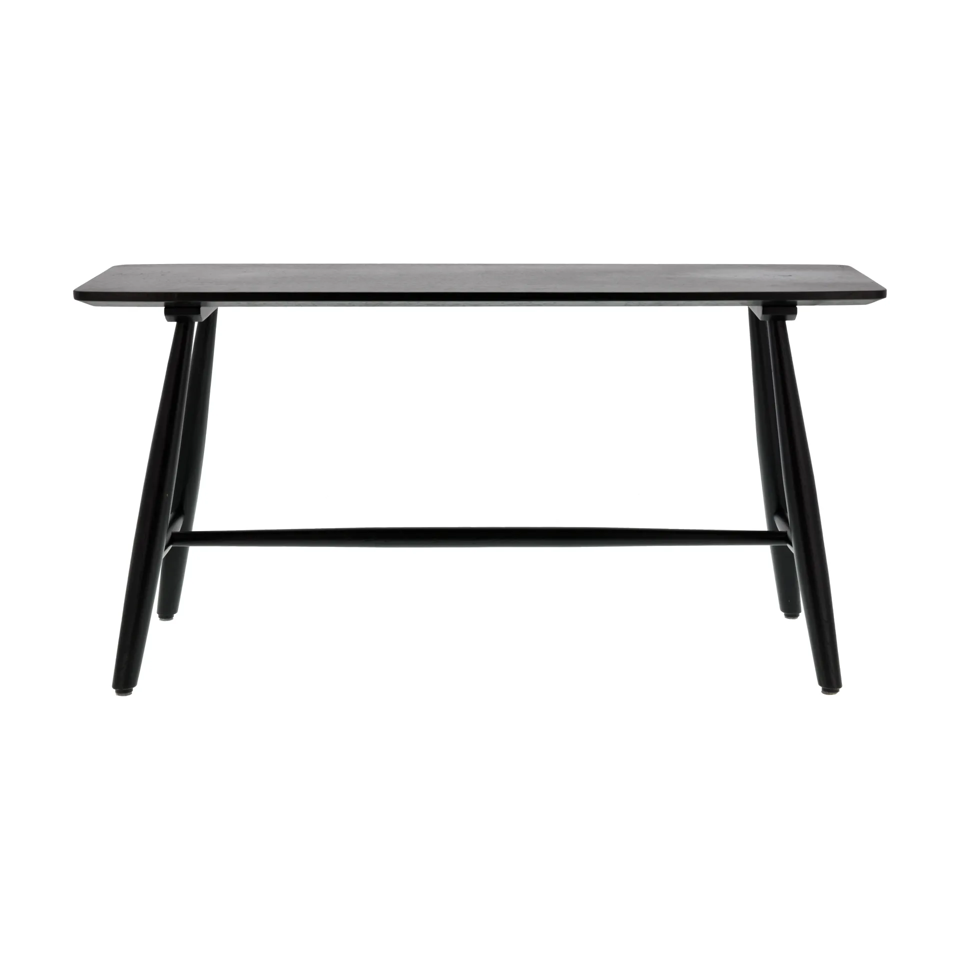 Bænk i bast 90x28x45 cm, Sort massiv eg Villa Collection