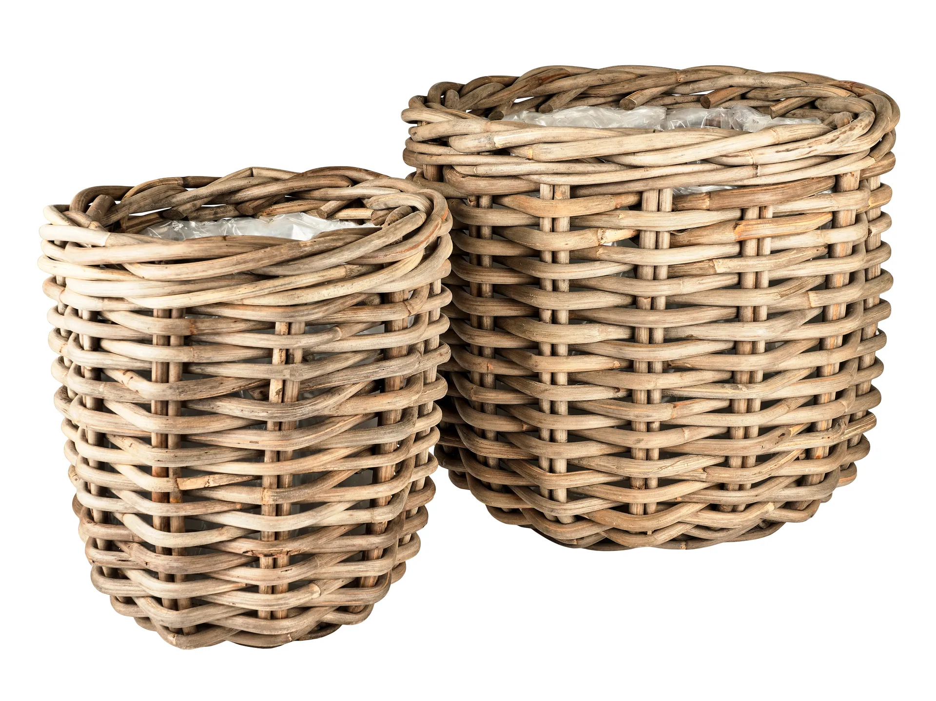 Brede planteholder kurve 2-pak, Naturrattan Villa Collection