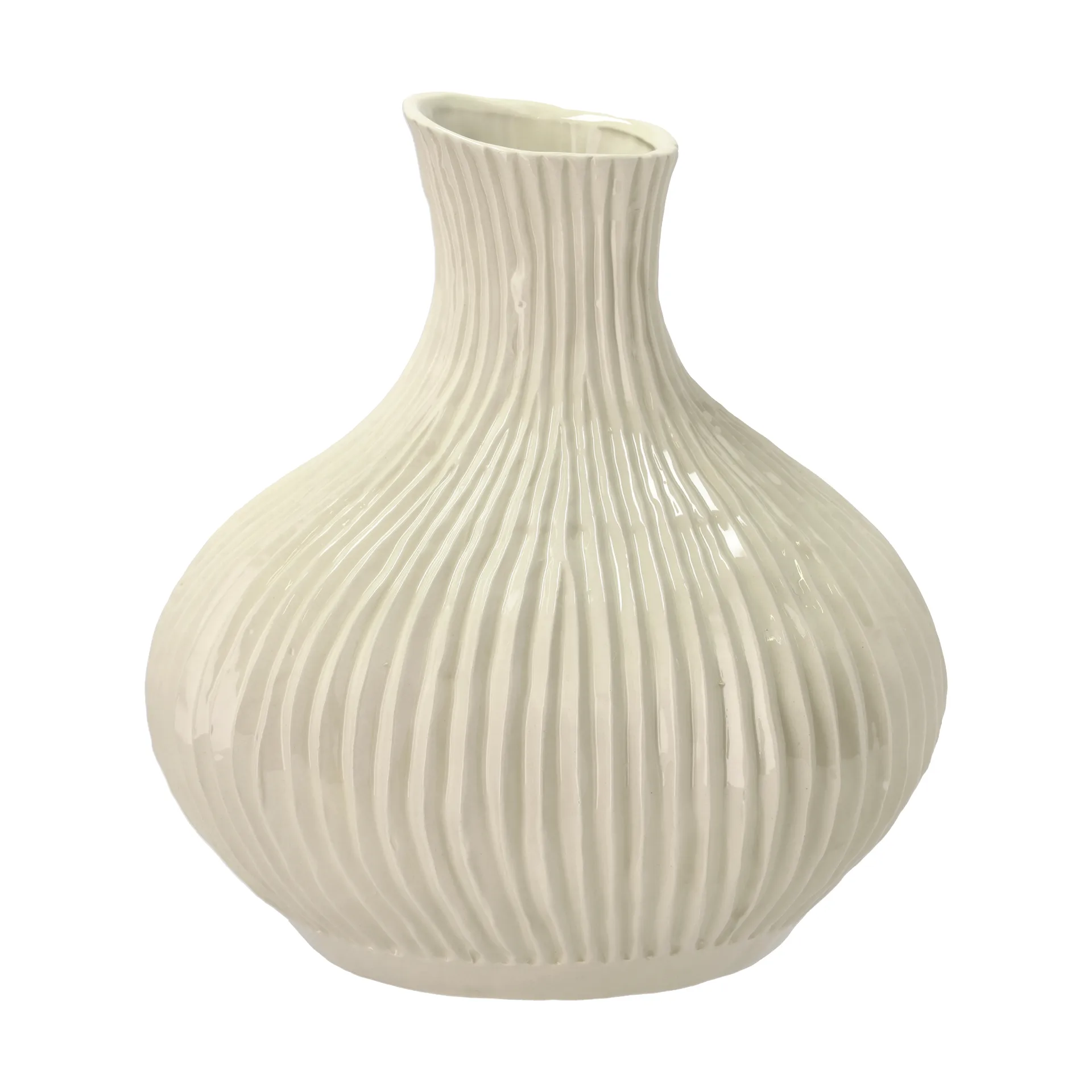 Eik vase 33,5xØ31 cm, Cremehvid Villa Collection