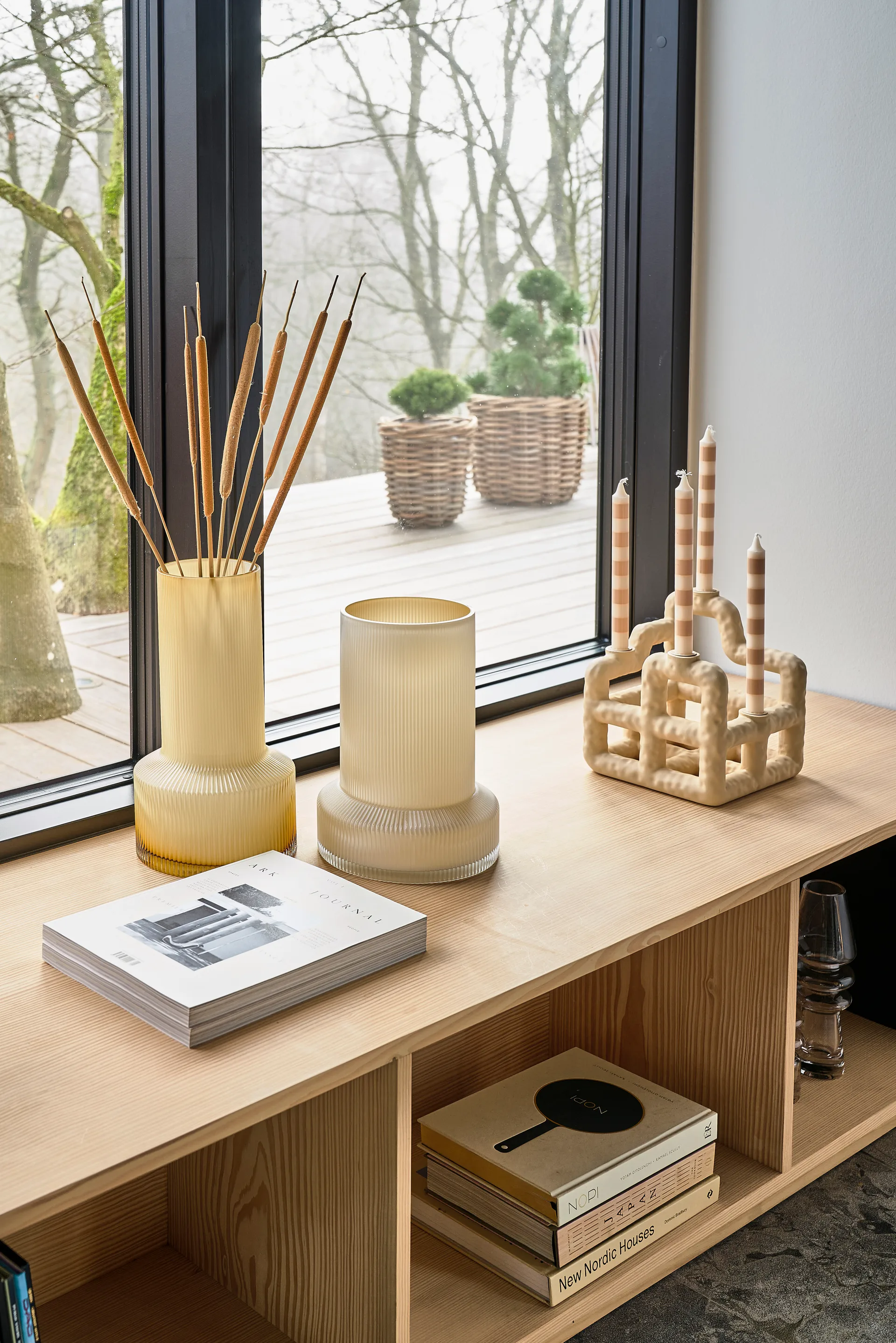 Hvils glasvase Ø21 cm, Hvid Villa Collection