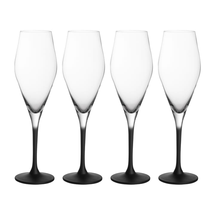 Manufacture Rock champagneglas 26 cl 4-pak, Klar/Sort Villeroy & Boch