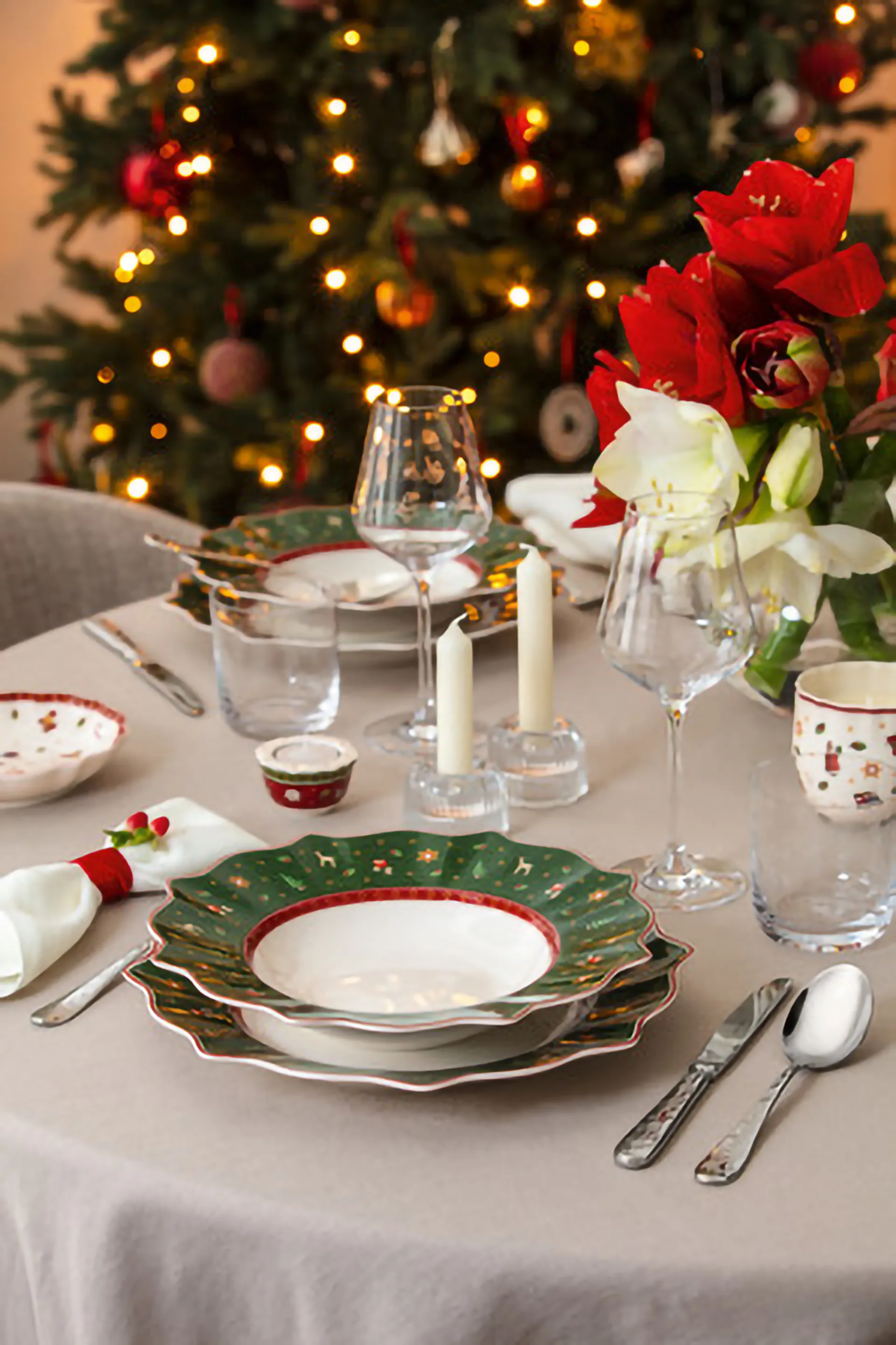 Toy's Delight duftlys, Hvid-rød Villeroy & Boch